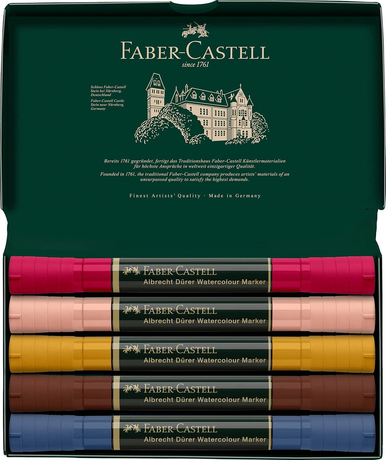 imageFaberCastell Albrecht Durer Watercolor Markers  Urban Sketching  Wallet of 5 Watercolor Brush Markers5 Count  Portrait