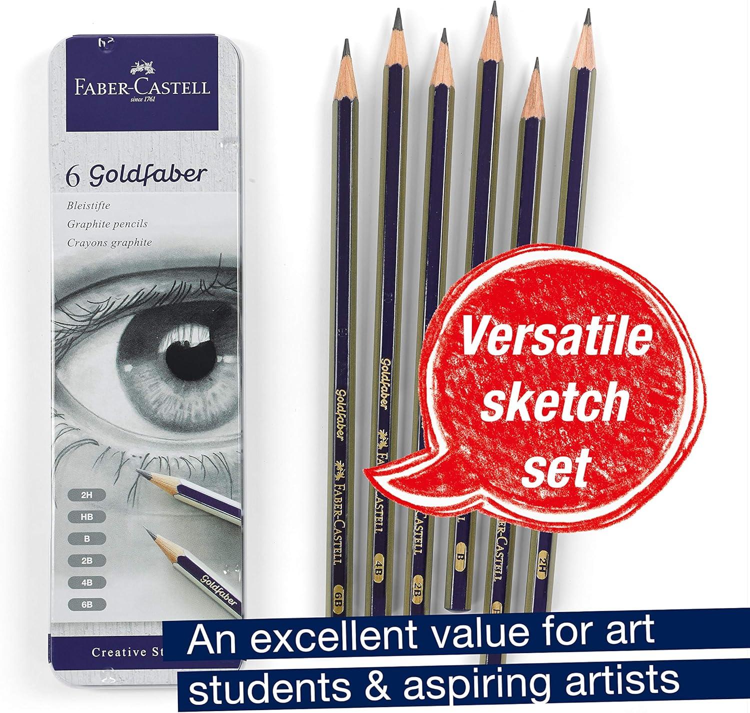 imageFaberCastell Graphite Sketch Pencil Set  6 Graphite Pencils 2H HB B 2B 4B 6B Drawing Pencils and Sketching Supplies6 Count
