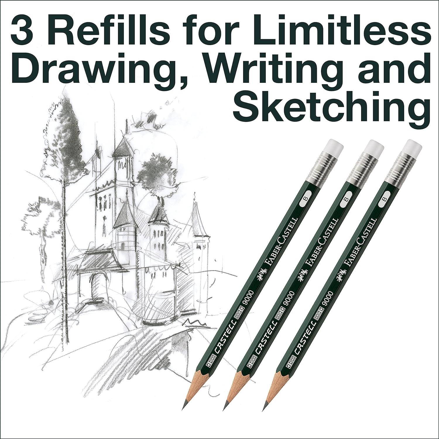 imageFaberCastell Perfect Pencil Castell 9000 and 3 Count Pencil Refill  2 Lead Pencil Sharpener and Pencil Extender