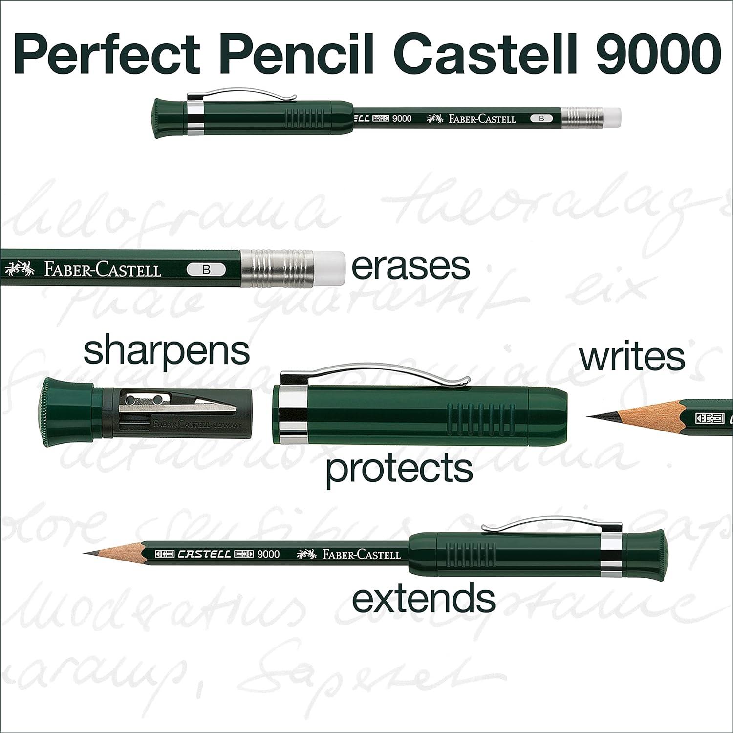 imageFaberCastell Perfect Pencil Castell 9000 and 3 Count Pencil Refill  2 Lead Pencil Sharpener and Pencil Extender