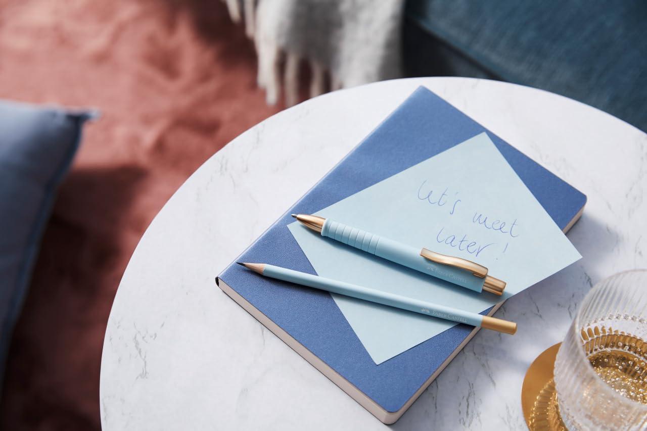 imageFaberCastell Poly Ball Urban Ballpoint Pen Sky Blue Journaling Pens Box of 5  Blue Ink Ballpoint Pens for Smooth Writing Retractable Writing Pens with Comfort Grip Fancy Pens for Men and Women