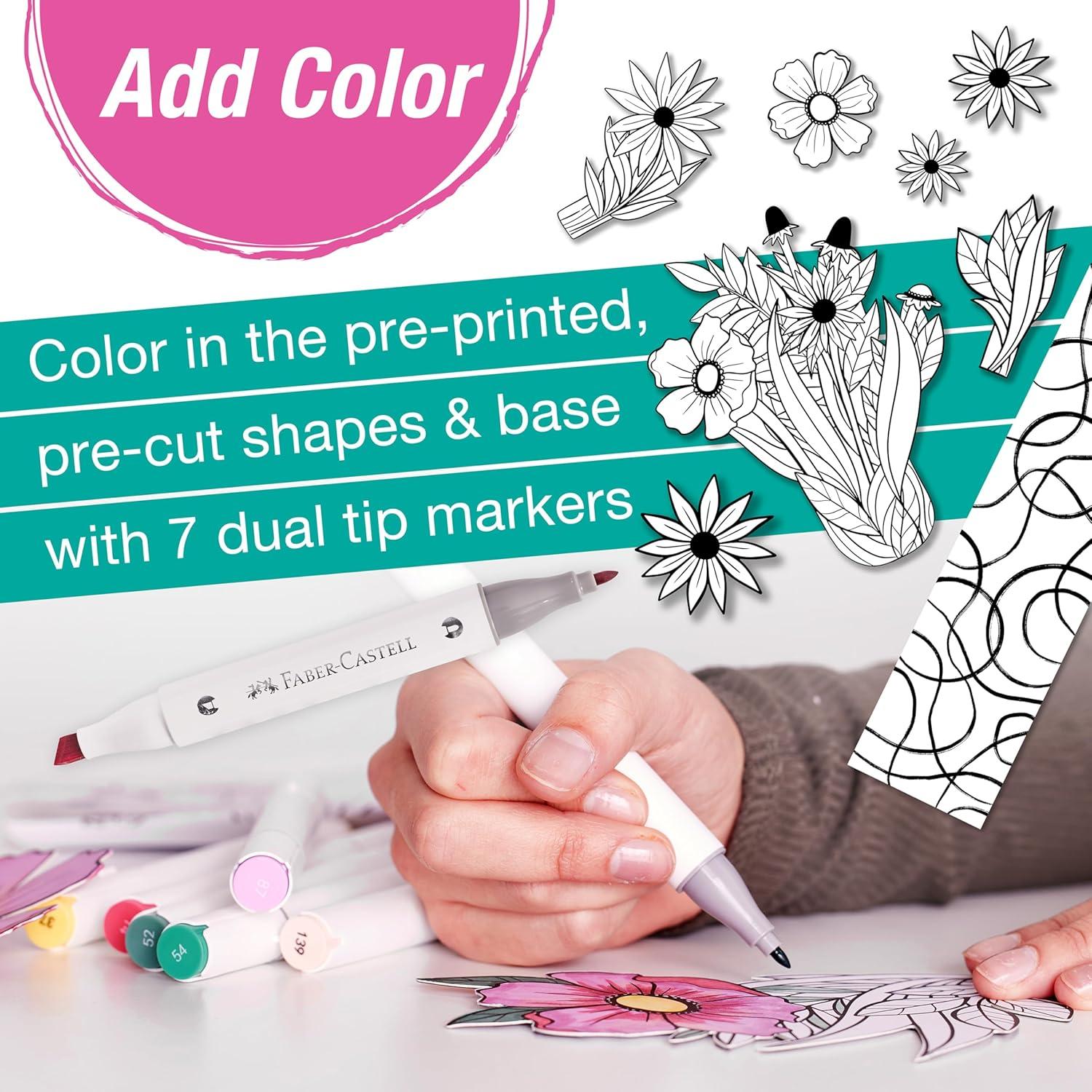 imageFaberCastell Pop Up Coloring Bouquet Pansy  Adult Coloring Crafts Relaxation Gifts for Women DIY Craft Kits for Adults Crafts for Adults and Teens Ages 13Wildflower