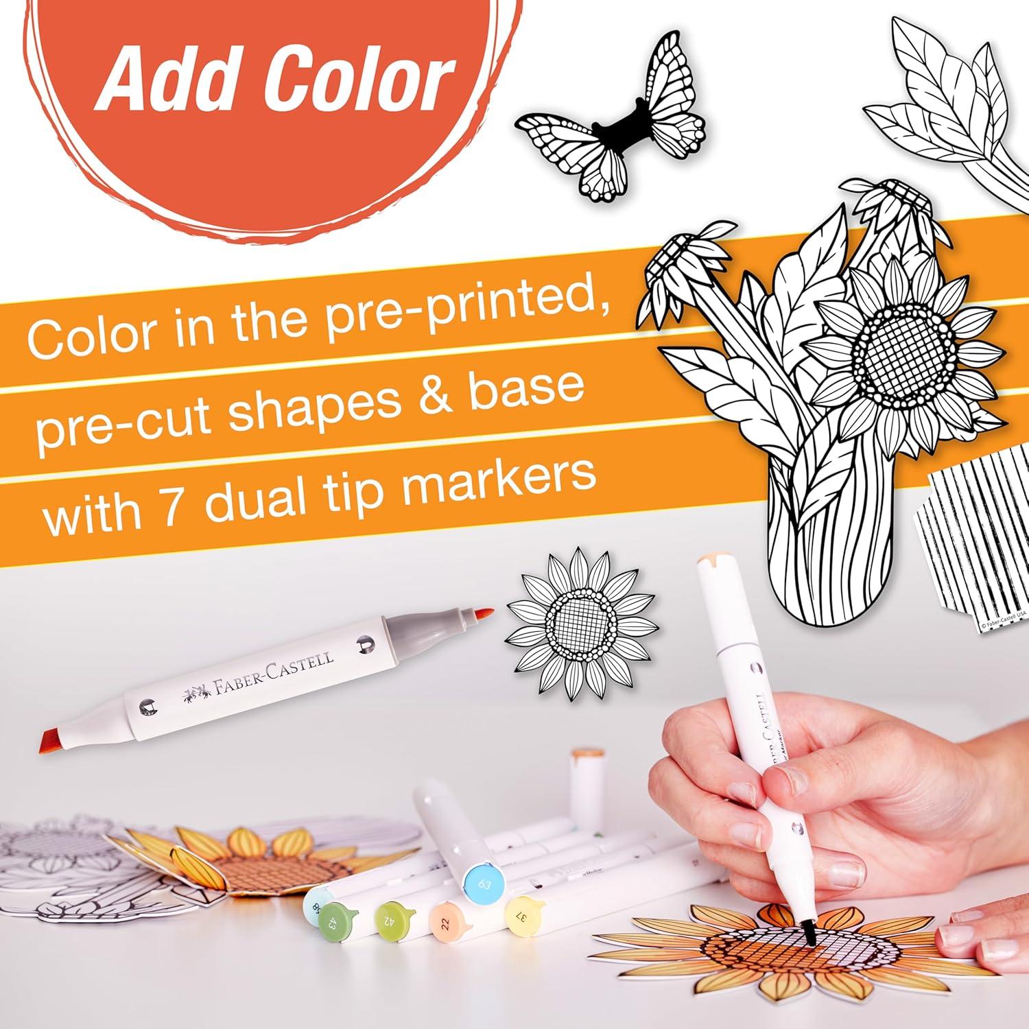 imageFaberCastell Pop Up Coloring Bouquet Pansy  Adult Coloring Crafts Relaxation Gifts for Women DIY Craft Kits for Adults Crafts for Adults and Teens Ages 13Sunflower