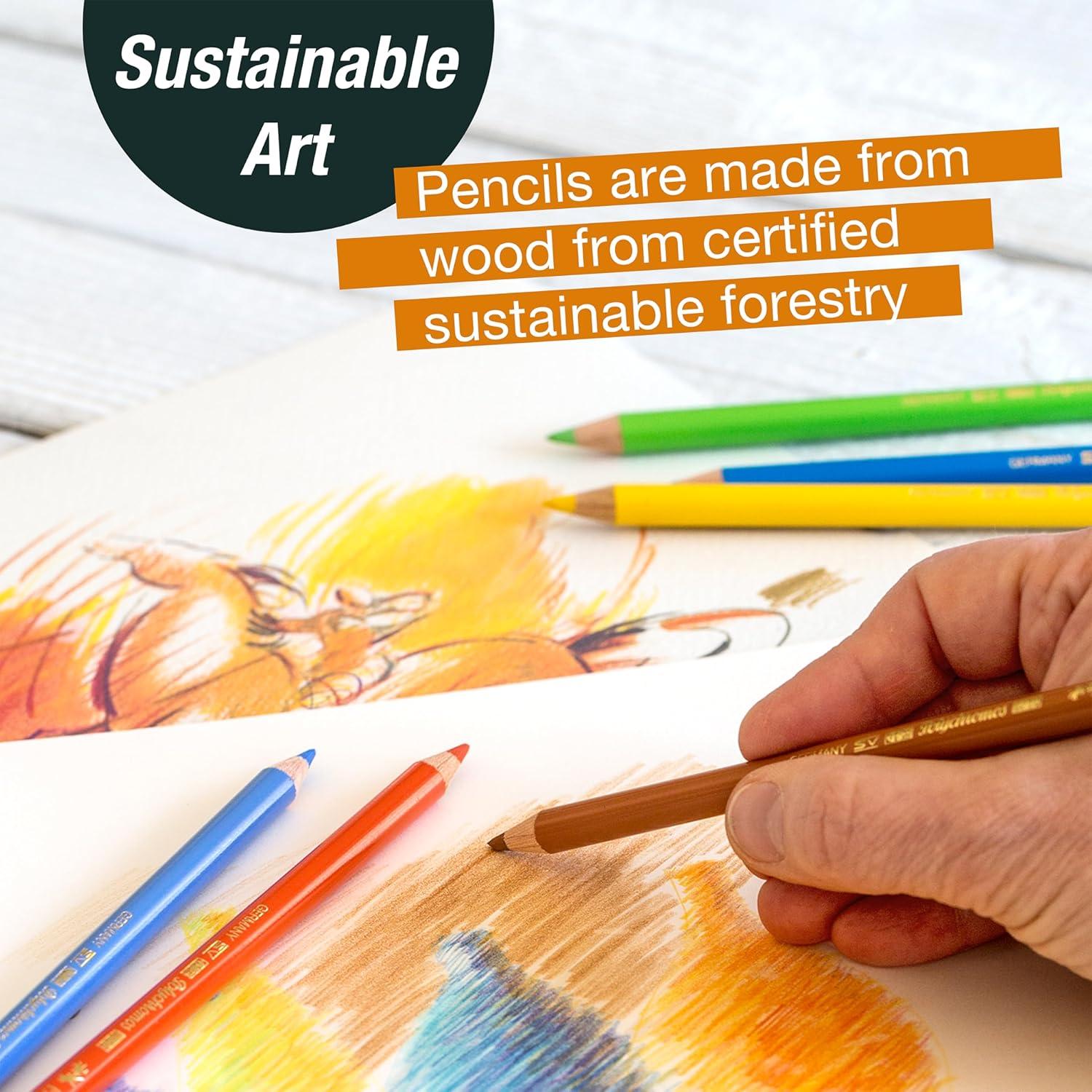 imageFaberCastell Try It Box Dry Mediums  17 Piece Sketching Drawing Art Set with featuring Colored Pencils Graphite Pencils Charcoal Pencils Pitt Artist Pen and Art Tools