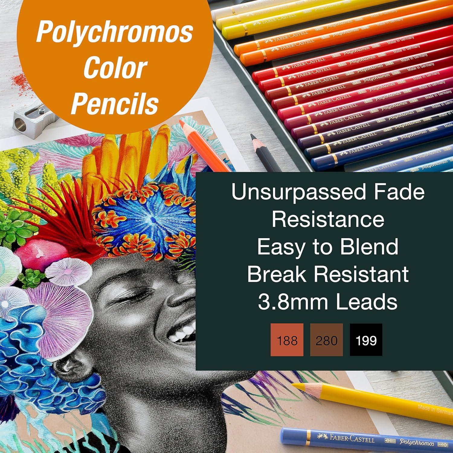 imageFaberCastell Try It Box Dry Mediums  17 Piece Sketching Drawing Art Set with featuring Colored Pencils Graphite Pencils Charcoal Pencils Pitt Artist Pen and Art Tools