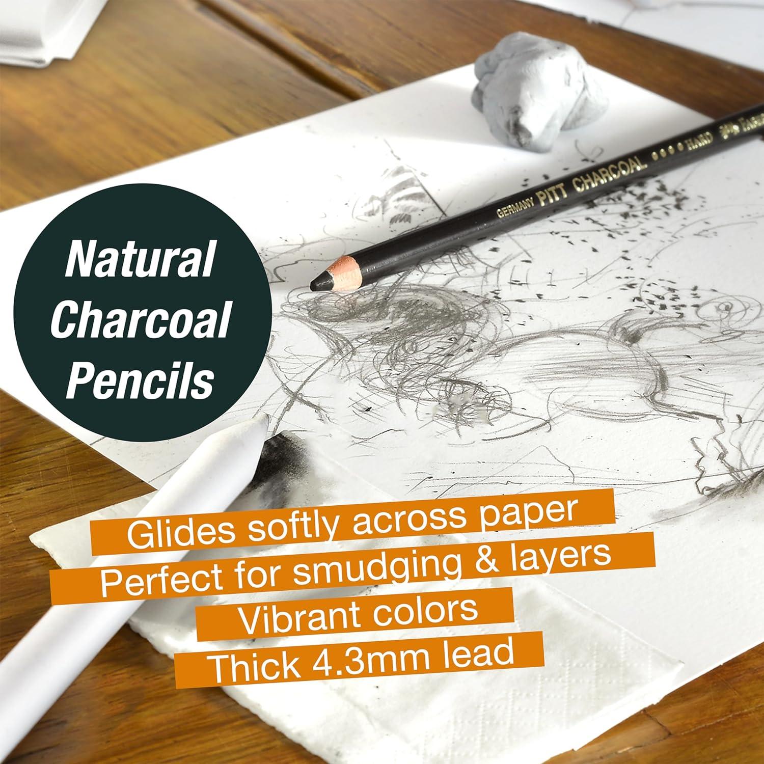 imageFaberCastell Try It Box Dry Mediums  17 Piece Sketching Drawing Art Set with featuring Colored Pencils Graphite Pencils Charcoal Pencils Pitt Artist Pen and Art Tools
