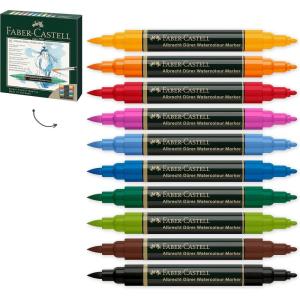 imageFaberCastell Albrecht Durer Watercolor Markers  Urban Sketching  Wallet of 5 Watercolor Brush Markers10 Count