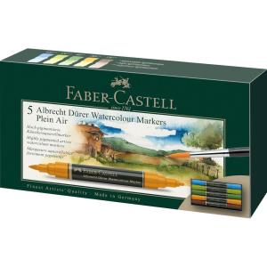 imageFaberCastell Albrecht Durer Watercolor Markers  Urban Sketching  Wallet of 5 Watercolor Brush Markers5 Count  Plein Air
