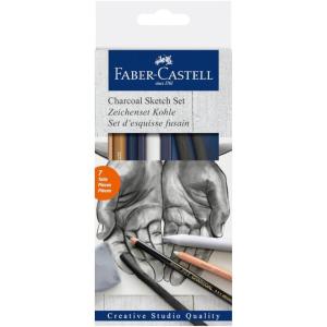 imageFaberCastell Classic Sketch Set  6 Piece Graphite ampamp Pastel Pencil Sketching SetCharcoal Sketch Set