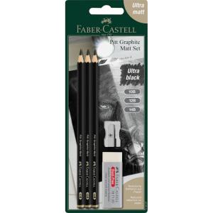 imageFaberCastell Pitt Graphite Matte Pencil Set Metal Tin of 6 Graphite Pencils Sketching and Drawing Pencil Set B 4B 6B 8B 10B 12B1 Count Pack of 1