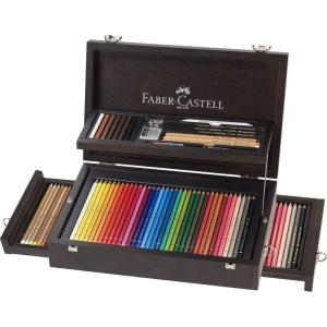 imageFaberCastell Pitt Monochrome Wooden Case Accessories Gift KitCase of 125