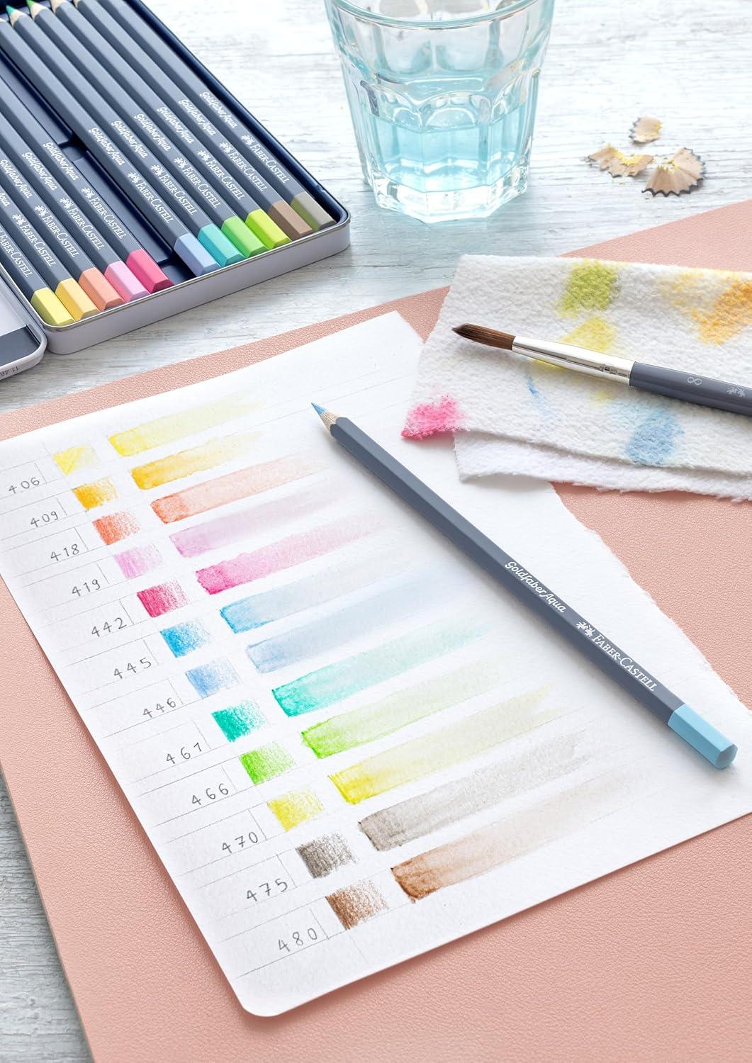 imageFaberCastell Goldfaber Aqua Watercolor Gift Set  Watercolor Pencils for Adults Includes Watercolor Paper and Accessories1 Count Pack of 12