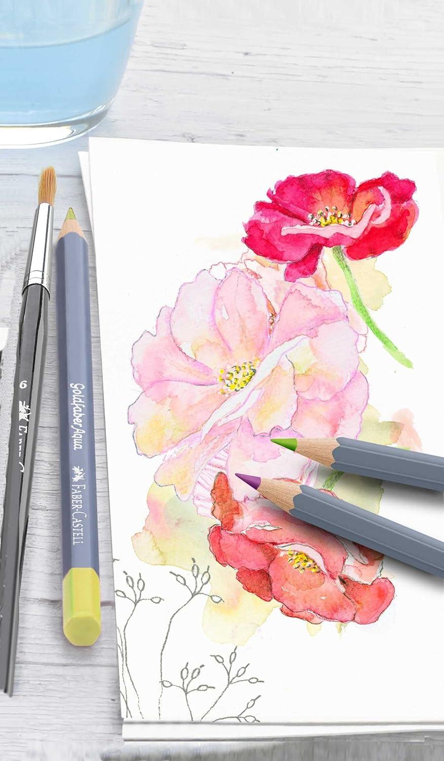 imageFaberCastell Goldfaber Aqua Watercolor Gift Set  Watercolor Pencils for Adults Includes Watercolor Paper and Accessories1 Count Pack of 36