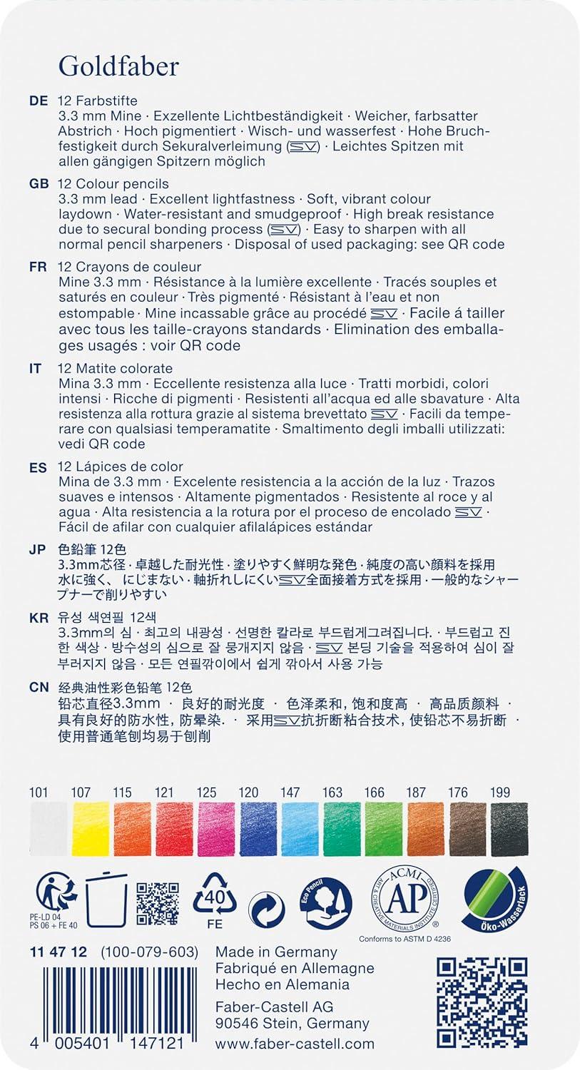 imageFaberCastell Goldfaber Aqua Watercolor Gift Set  Watercolor Pencils for Adults Includes Watercolor Paper and Accessories12 Count Pack of 1