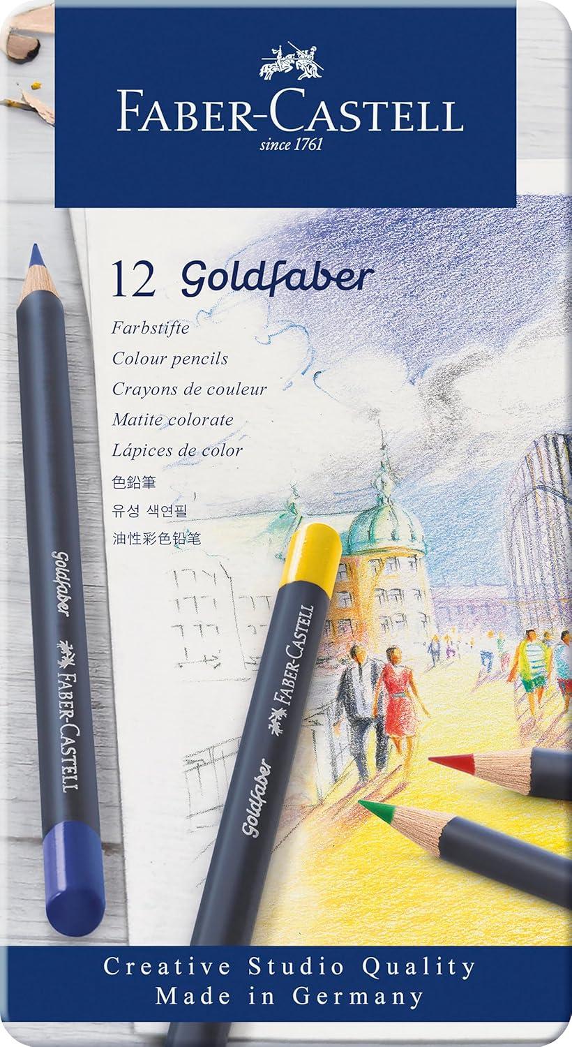 imageFaberCastell Goldfaber Aqua Watercolor Gift Set  Watercolor Pencils for Adults Includes Watercolor Paper and Accessories12 Count Pack of 1