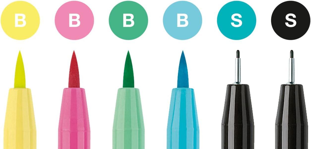 imageFaberCastell Pitt Artist Pen Hand Lettering Set  6 Modern Calligraphy and Lettering Markers in Assorted Nibs and Colors Be BoldBrights 6 Count