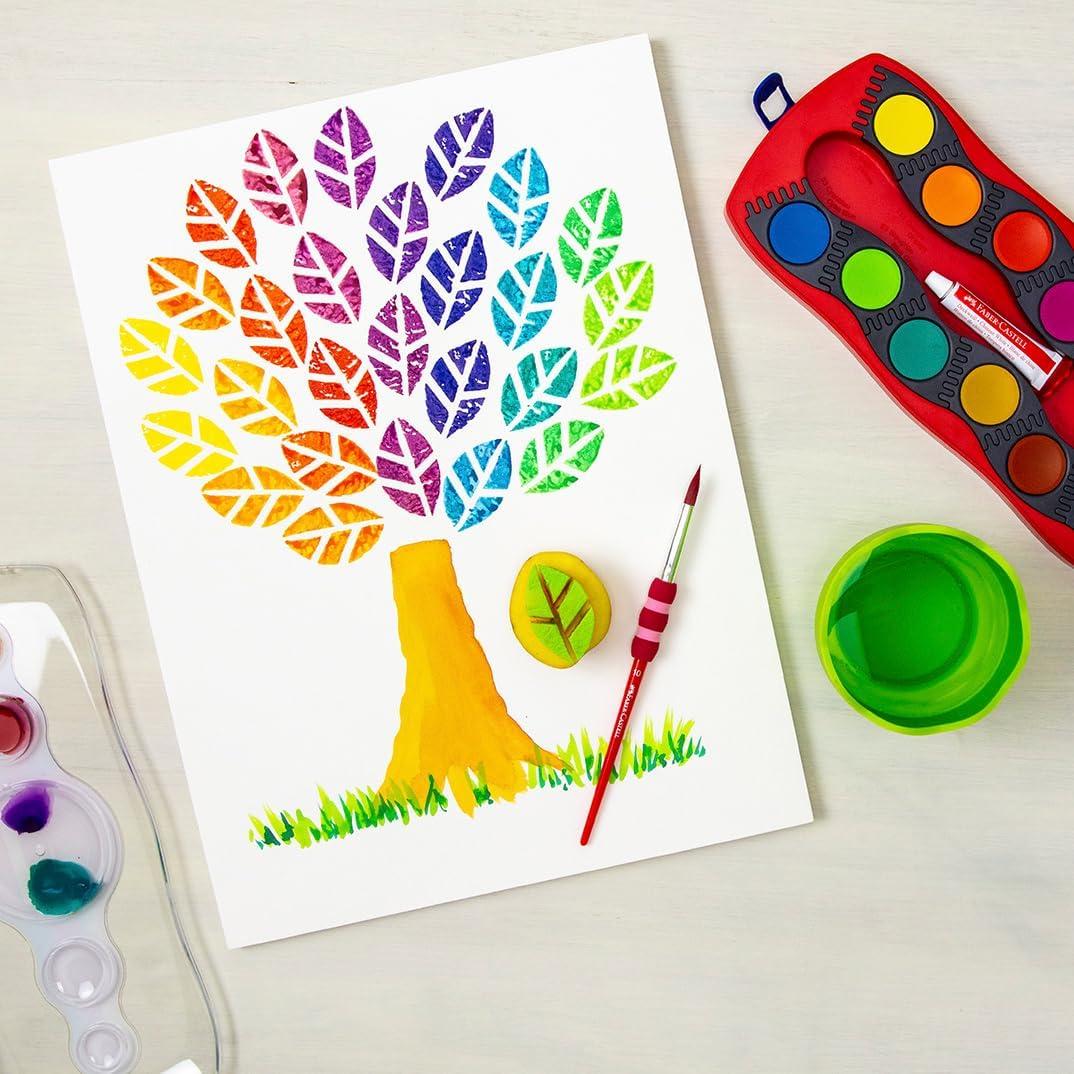 imageFaberCastell Soft Grip Paint Brush Set  Kids Paint Brushes  4 Assorted Paintbrushes for Watercolor and Tempera Paint F1816004 Soft Grip Brushes