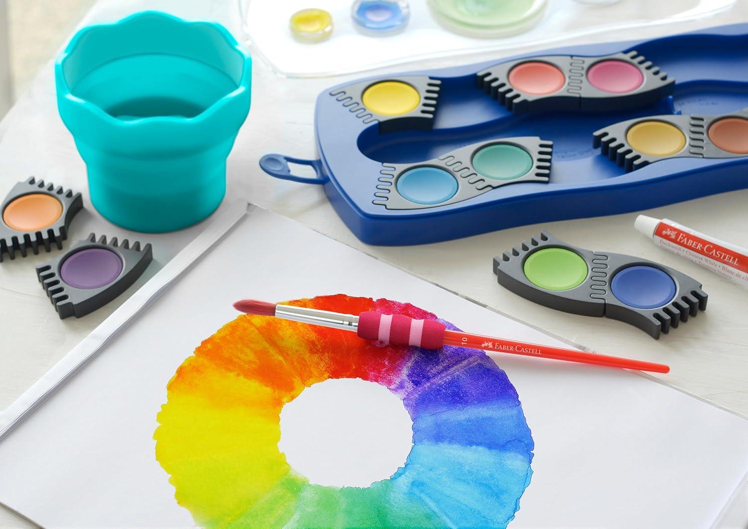 imageFaberCastell Soft Grip Paint Brush Set  Kids Paint Brushes  4 Assorted Paintbrushes for Watercolor and Tempera Paint F1816004 Soft Grip Brushes