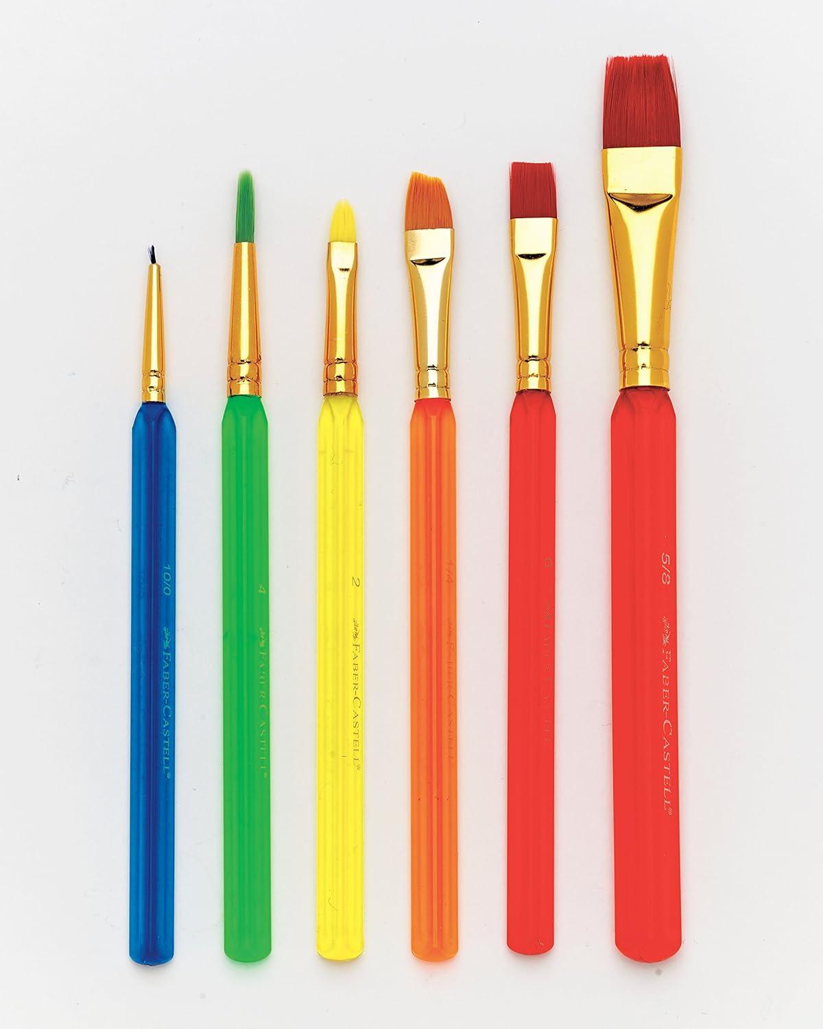 imageFaberCastell Soft Grip Paint Brush Set  Kids Paint Brushes  4 Assorted Paintbrushes for Watercolor and Tempera Paint F1816006 Triangular Paint Brushes