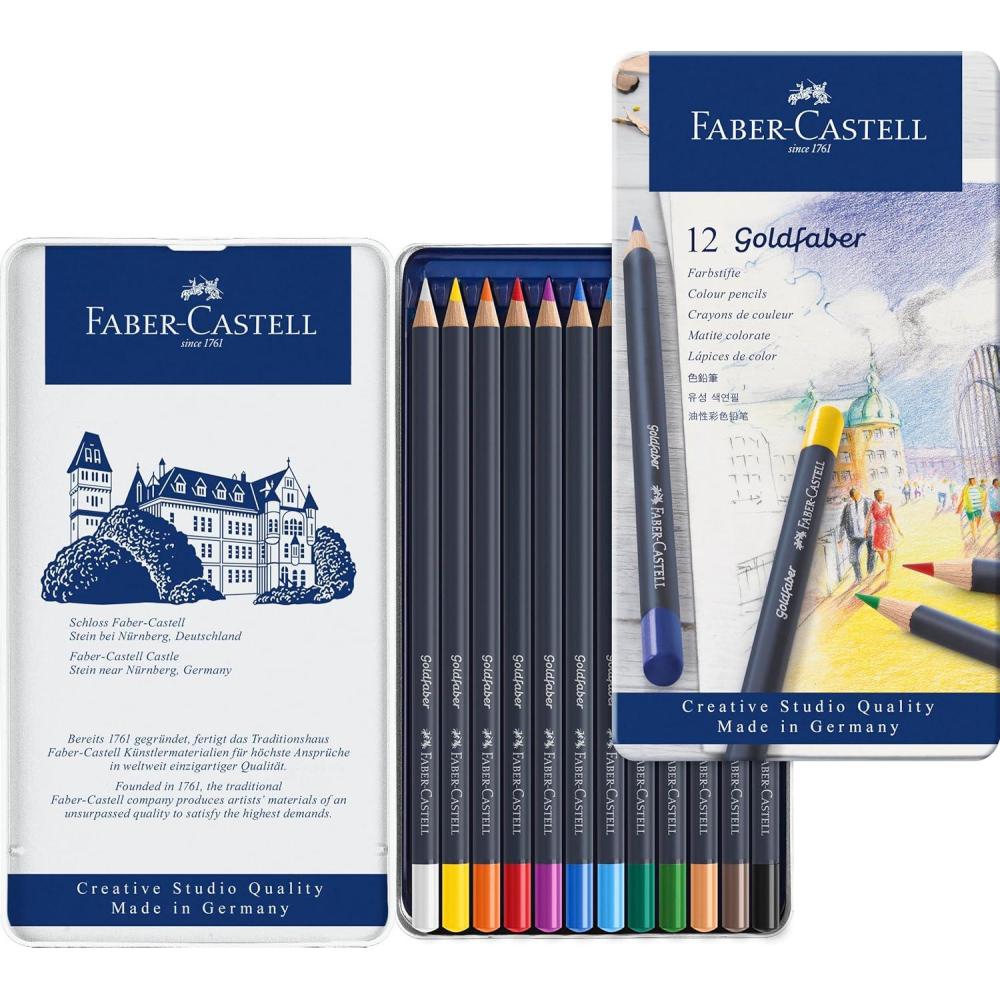 imageFaberCastell Goldfaber Aqua Watercolor Gift Set  Watercolor Pencils for Adults Includes Watercolor Paper and Accessories12 Count Pack of 1