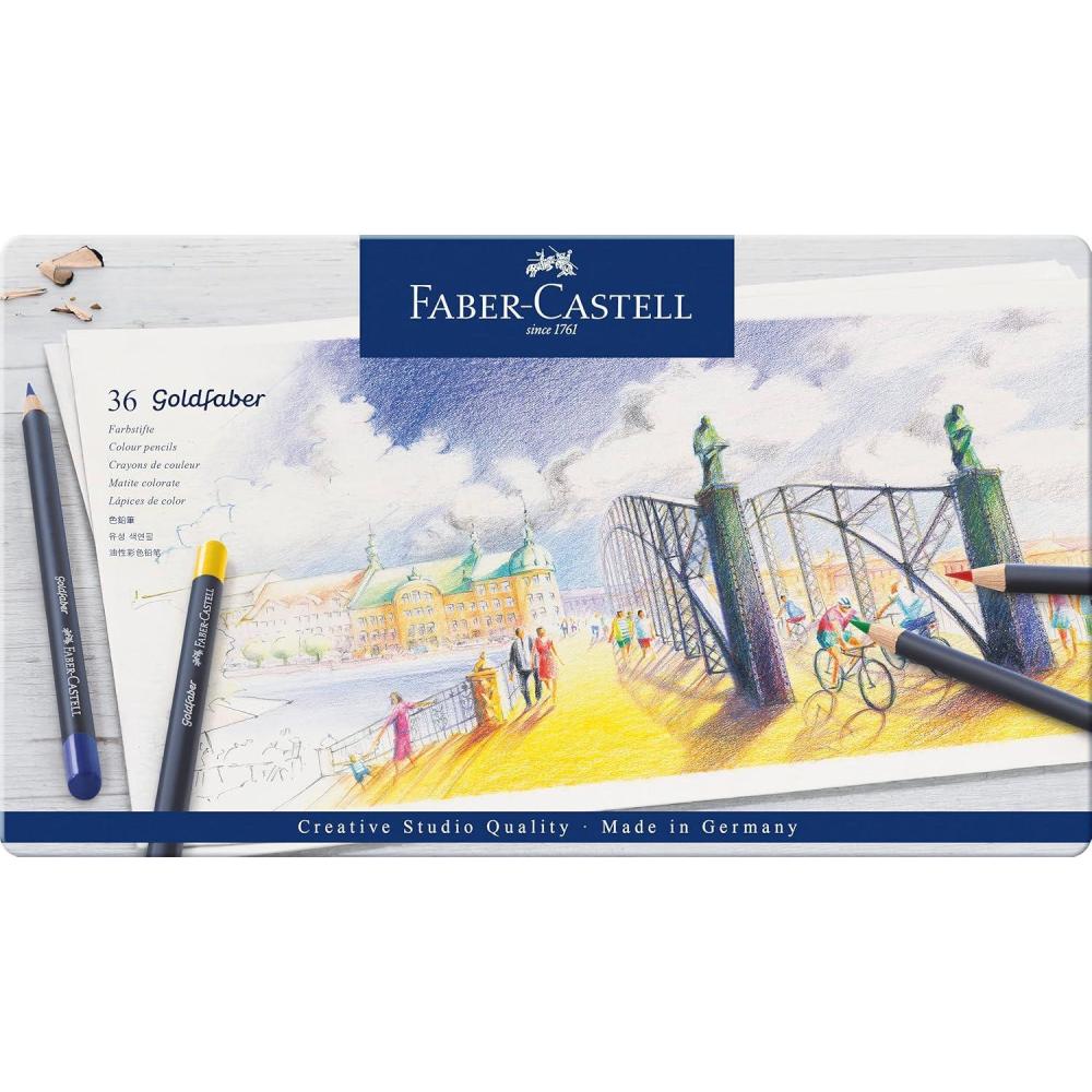 imageFaberCastell Goldfaber Aqua Watercolor Gift Set  Watercolor Pencils for Adults Includes Watercolor Paper and Accessories36 Count Pack of 1