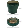 imageFaberCastell Clic ampamp Go Artist Water Cup Dark Green  TravelFriendly Collapsible Brush Cleaner Tool with Brush Stand Scalloped Rim NonSlip Base Portable Palette ampamp Rinser1 Count Pack of 1