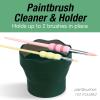 imageFaberCastell Clic ampamp Go Artist Water Cup Dark Green  TravelFriendly Collapsible Brush Cleaner Tool with Brush Stand Scalloped Rim NonSlip Base Portable Palette ampamp Rinser1 Count Pack of 1