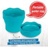 imageFaberCastell Clic ampamp Go Artist Water Cup Dark Green  TravelFriendly Collapsible Brush Cleaner Tool with Brush Stand Scalloped Rim NonSlip Base Portable Palette ampamp Rinser1 Count Pack of 1