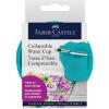 imageFaberCastell Clic ampamp Go Artist Water Cup Dark Green  TravelFriendly Collapsible Brush Cleaner Tool with Brush Stand Scalloped Rim NonSlip Base Portable Palette ampamp Rinser1 Count Pack of 1