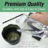 imageFaberCastell Clic ampamp Go Artist Water Cup Dark Green  TravelFriendly Collapsible Brush Cleaner Tool with Brush Stand Scalloped Rim NonSlip Base Portable Palette ampamp Rinser1 Count Pack of 1