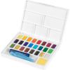 imageFaberCastell Creative Studio Portable Watercolor Palette  24 Water Colors In Half Pans with Travel Watercolor Brush 24 Colors1 Count Pack of 1