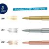 imageFaberCastell Design Memory Craft Metallic PITT Artist Pens  3 Colored Metallic Colors  Smooth Bullet Nibs Classic Metallic FBR7700903 Count Classic Metallic