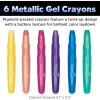 imageFaberCastell Gel Crayons  12 Vibrant Colors in Durable Storage Case6 Metallic Colors