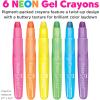 imageFaberCastell Gel Crayons  12 Vibrant Colors in Durable Storage Case6 Neon Colors
