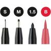 imageFaberCastell Pitt Artist Pen Hand Lettering Set  4 Modern Calligraphy and Lettering Markers In Assorted Nibs Black and Red ColorsBlackRed