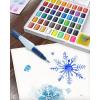 imageFaberCastell Portable Watercolor Palette Paint Set  48 Water Colors in Half Pans with Mixing Palette and Painting Accessories Travel Watercolor Brush and Sponge1 Count Pack of 1