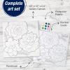 imageFaberCastell Watercolor Paint by Number Farmhouse Floral  DIY Number Painting on Canvas Kit for AdultsSucculents