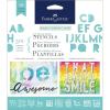 imageFaberCastell Mixed Media Paper Stencils  301 Collection  10 Reusable Lettering StencilsLettering I
