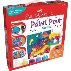 imageFaberCastell Do Art Paint Pour Studio  No Mix Acrylic Paint Pouring Set for Kids  Makes 6 Fluid Art Projects Multi FC14342Paint Pour Studio