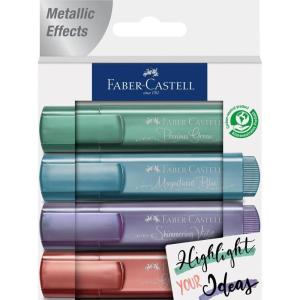 imageFaberCastell Metallic Highlighters  4 Glitter Highlighter Pens for Journaling and Note Taking Study Supplies4 Metallic Colors Colored