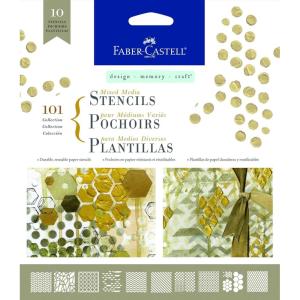 imageFaberCastell Mixed Media Paper Stencils  301 Collection  10 Reusable Lettering StencilsClassic Graphic I