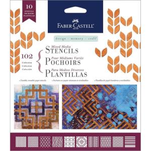 imageFaberCastell Mixed Media Paper Stencils  301 Collection  10 Reusable Lettering StencilsClassic Graphic II