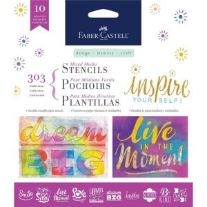 imageFaberCastell Mixed Media Paper Stencils  301 Collection  10 Reusable Lettering StencilsInspirational