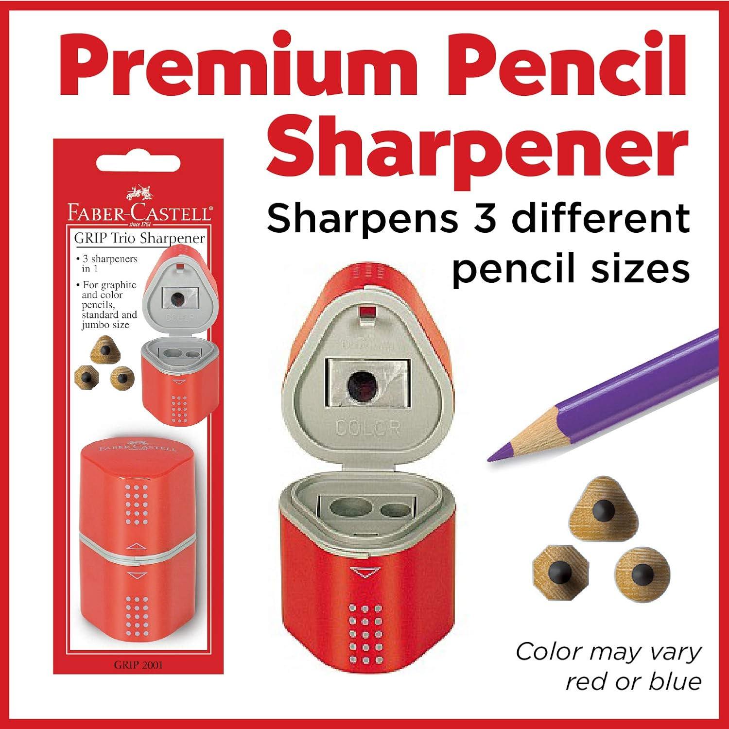 imageFaberCastell Back to School Supplies Set  12 DuoTip Markers 12 Colored Ecopencils Child Safe Scissors ampamp Grip Trio Sharpener Sharpener Color May Vary  RedBlue