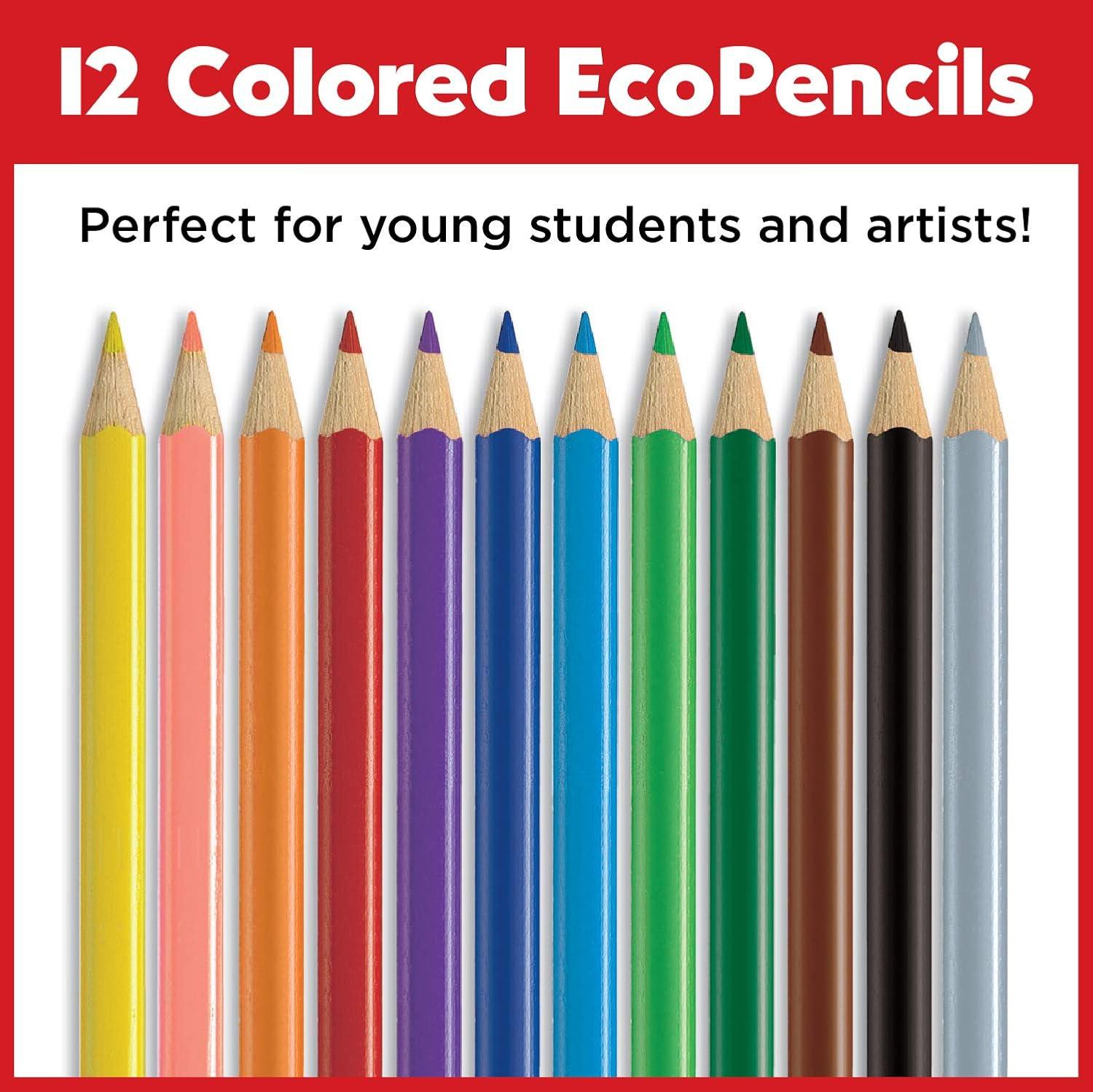 imageFaberCastell Back to School Supplies Set  12 DuoTip Markers 12 Colored Ecopencils Child Safe Scissors ampamp Grip Trio Sharpener Sharpener Color May Vary  RedBlue