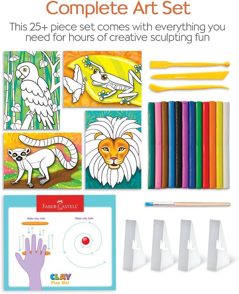 imageFaberCastell World Colors Modeling Clay  Modeling Clay for Kids  Sensory PlayColoring with Clay Jungle Animals