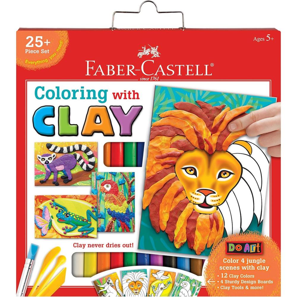 imageFaberCastell World Colors Modeling Clay  Modeling Clay for Kids  Sensory PlayColoring with Clay Jungle Animals