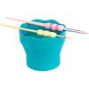 imageFaberCastell Clic ampamp Go Portable Paint Water Cup with Brush Holder Turquoise  Collapsible Paint Brush Cleaner Rinse Cup Travel Friendly Painting Accessories1 Count Pack of 1