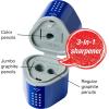imageFaberCastell Grip Trio Manual Pencil Sharpener Red or Blue  Graphite Jumbo and Colored Pencil Sharpener