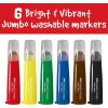 imageFaberCastell Little Creatives Extra Jumbo Ultra Washable Markers for Kids  6 Colors Back to School Supplies Art Supplies for Kids Toddlers Preschool Ages 3